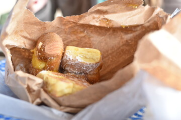 friends having breakfast with mate argentino and sweets