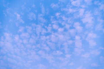 Cloud formation in the sky after rain, colorful twilight