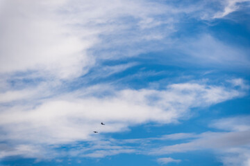 Dramatic monsoon cloud formation in the blue sky