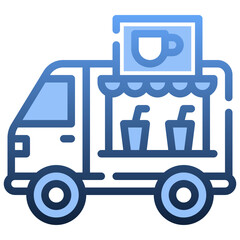 COFFEE TRUCK Gradient icon,linear,outline,graphic,illustration
