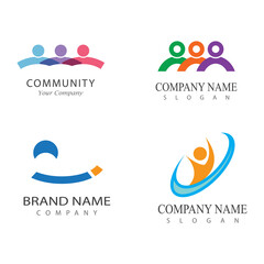 Adoption and community care Logo template vector icon