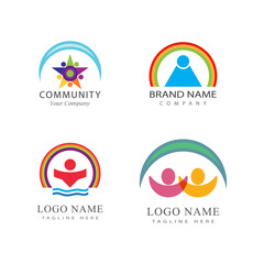 Fototapeta na wymiar Adoption and community care Logo template vector icon