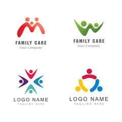 Adoption and community care Logo template vector icon