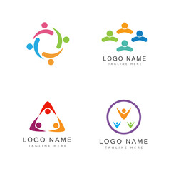 Adoption and community care Logo template vector icon