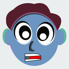 This is an illustration of a shocked child's face