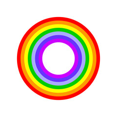 Colorful circular rainbow. Round shape. Emblem, symbol LGBT.