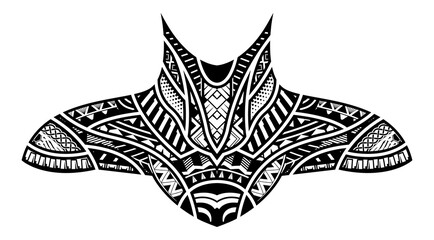 Polynesian body style tattoo ornament