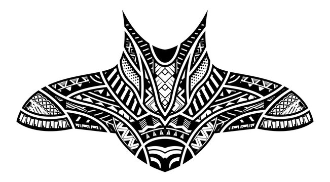 Polynesian body style tattoo ornament