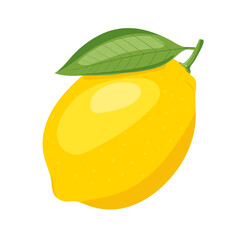 Yellow lemon vector icon illustration isolated on white background