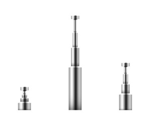 Telescopic antenna. Retractable antenna. A set of radio and television antennas FM and AM. Vector clipart isolated on white background.