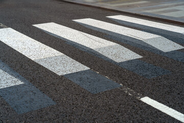 Innovative pedestrian crossing in town with optical 3D effect, hoping to further attract drivers...