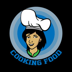 Creative cooking food mascot logo