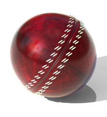 leather red cricket ball 3d render illustration