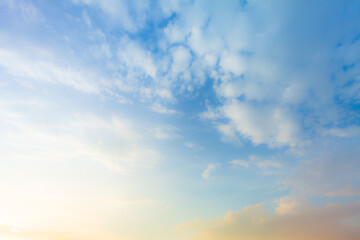 Clouds and orange sky,Sky beautiful sunset background in twilight time, colorful scene, amazing nature landscape image 