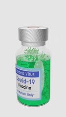 vaccine and syringe for destroy corona virus or covid-19 or other virus. 3d illustration
