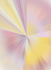 A colourful bust of yellow and pink rays