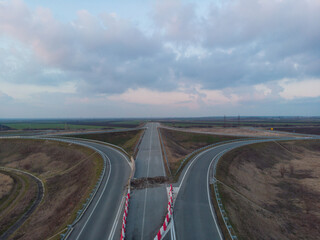 Roads and traffic interchanges. Aerial photo.