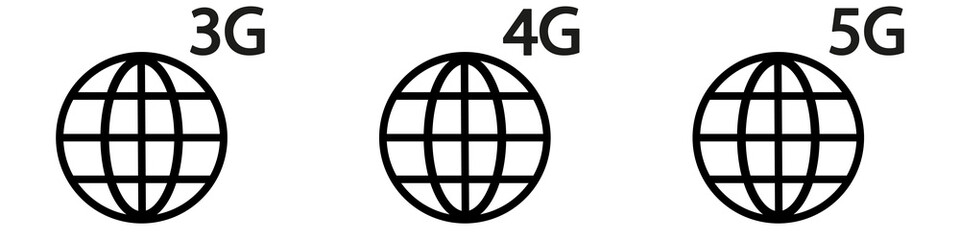 Internet connection on the planet. 3G 4G 5G. On white background vector illustration eps10
