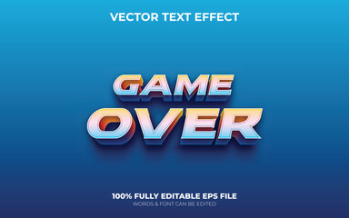 Editable 3D Vector Text Effect Game Over Title