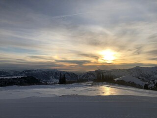 sunset in the mountains of Eden