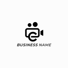 design logo creative letter C and video camera