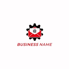 design logo combine email and gear setting