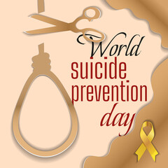 a postcard in the papercut style . dedicated to world suicide prevention day