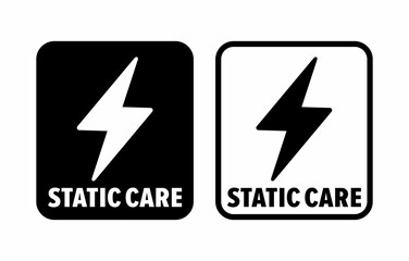 "Static Care" vector information sign