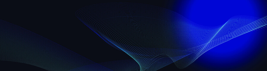Wave curves abstract dark blue  background. Vector illustration.
