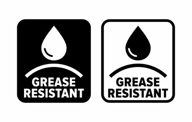 "Grease Resistant" vector information sign
