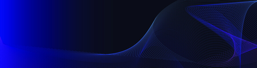 Wave curves abstract dark blue  background. Vector illustration.
