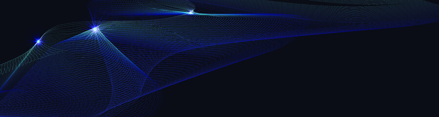Blue thin lines of 3d funnel on dark vector background, LinkedIn banner, optical illusion, linkedin banner, facebook cover, instagram post, ripple effect, geometric, swirling, glowing crater, space 