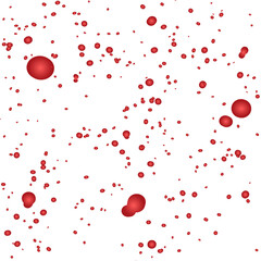 Drizzle of red paint on white background vector
