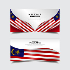 Collection of Malaysia independence day design banner background