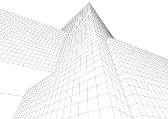 Fototapeta premium Modern architecture building 3d 