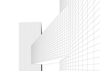 Fototapeta premium Modern architecture building 3d 