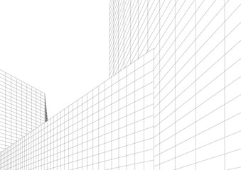 Fototapeta premium Modern architecture building 3d 