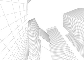 Modern architecture building 3d 