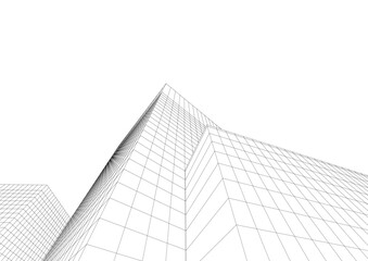 Obraz na płótnie Canvas Modern architecture building 3d 