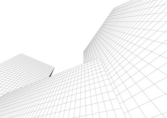 Fototapeta premium Modern architecture building 3d 