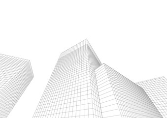 Fototapeta premium Modern architecture building 3d 
