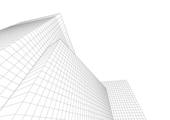 Fototapeta premium Modern architecture building 3d 