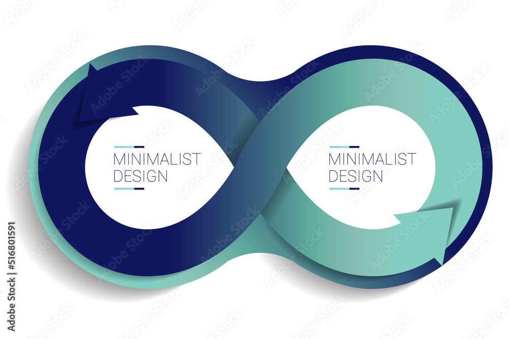 Wall mural Two elements scheme, diagram. Infinity infographic template.