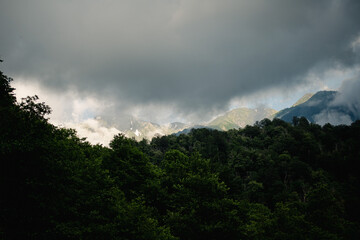 photography landscape cloudy mountains