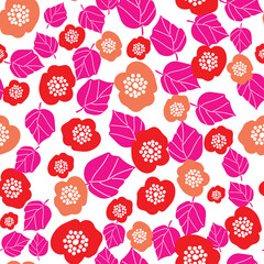 Seamless colorful abstract vector floral and leaf pattern design