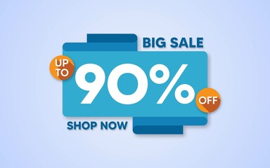 Big Sale banner template design, Big sale special up to 90% off. Special offer discount template design.