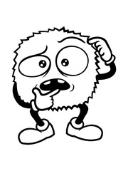 Monster skeptisches Gesicht Comic 