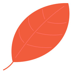 秋の赤く色づいた葉っぱのシンプルなイラスト