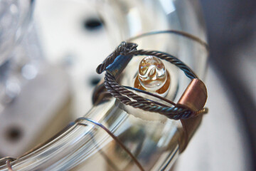 Closeup macro photo of studio flash light bulb