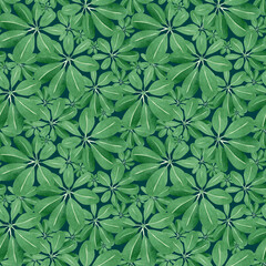 Seamless tropical leaves pattern. Watercolor botanical illustration with green leaf for textile, wallpaper and home decor
